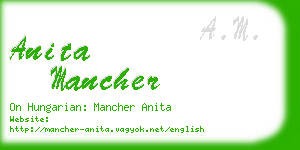 anita mancher business card